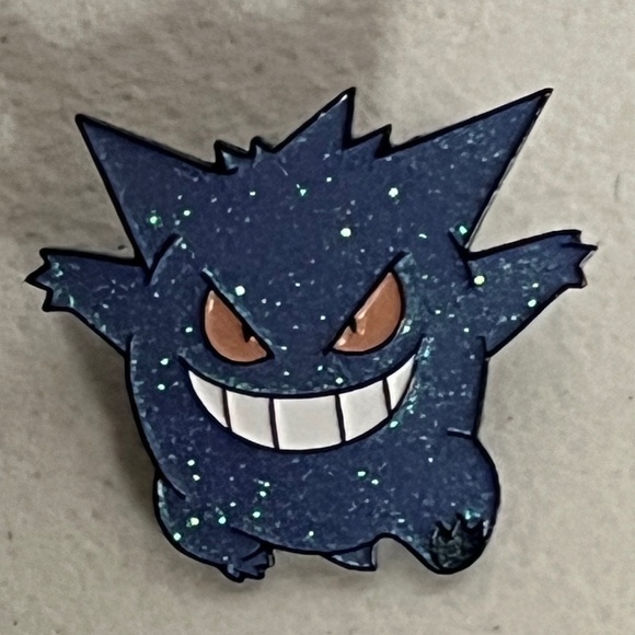 Pokemon Gengar Glitter Enamel Pin Hats Shiny Purple Hat Pins Streetwear - Picture 1 of 7